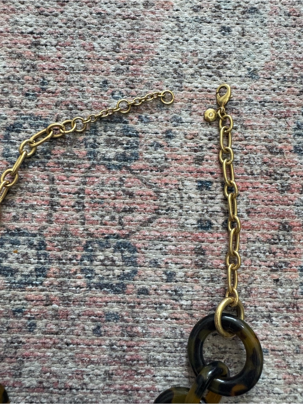 J. Crew Gold Tone Chain Necklace with Tortoiseshell Links - Picture 3 of 3